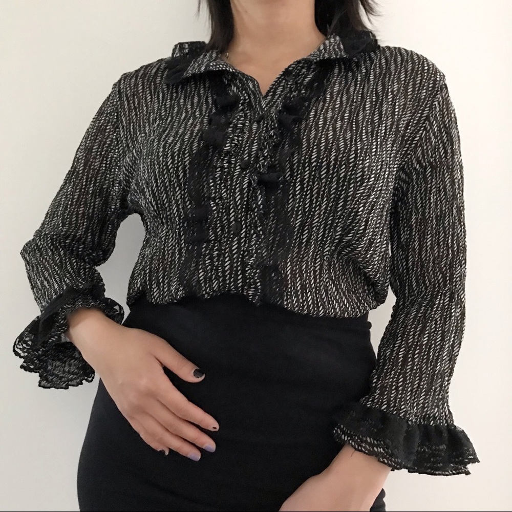 💕 Ness Women’s Black Lace Blouse 💕
